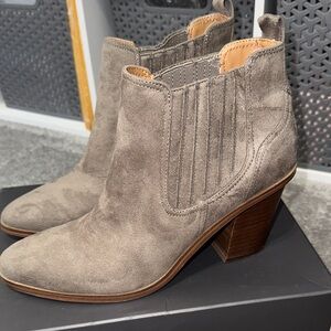 Nine West Taupe Suede Ankle Booties